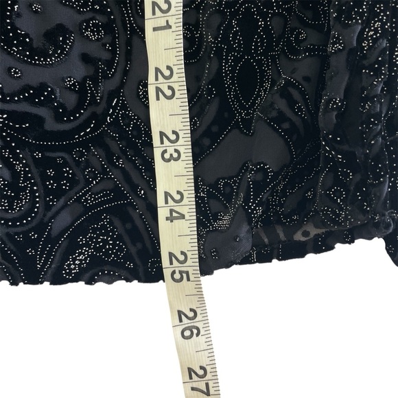 Laura Ashley VTG Button Top M Black Silk Velvet Burnout Witchy Whimsy Goth Vamp - Picture 13 of 16